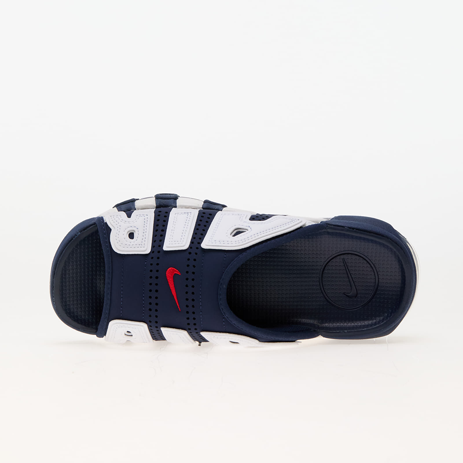 Férfi cipők Nike Air More Uptempo Slide Midnight Navy/ University Red-White-Clear