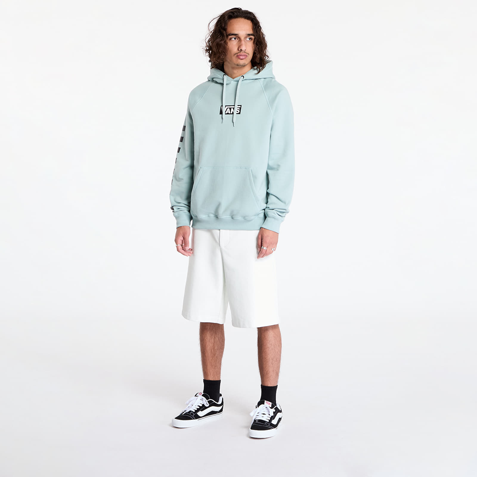 Férfi kapucnis pulcsik Vans Boxed Pullover Gray Mist