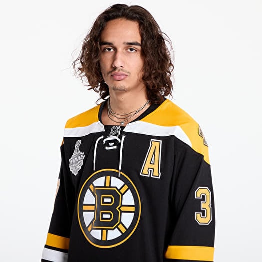 Jersey Mitchell Ness Boston Bruins 37 Patrice Bergeron NHL Stanley Cup Jersey Black Yellow