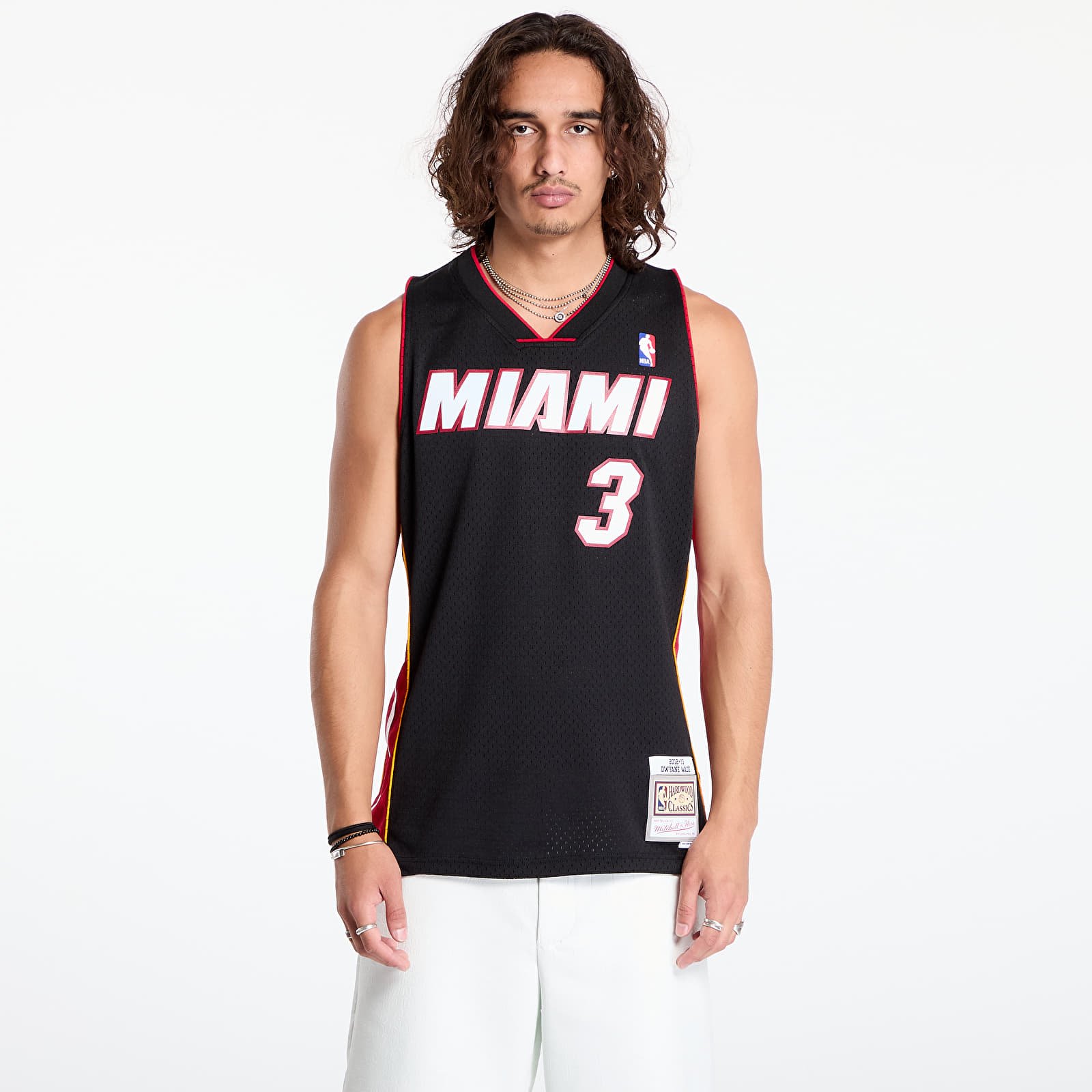 Dresy Mitchell & Ness Miami Heat 3 Dwayne Wade Swingman Jersey Black