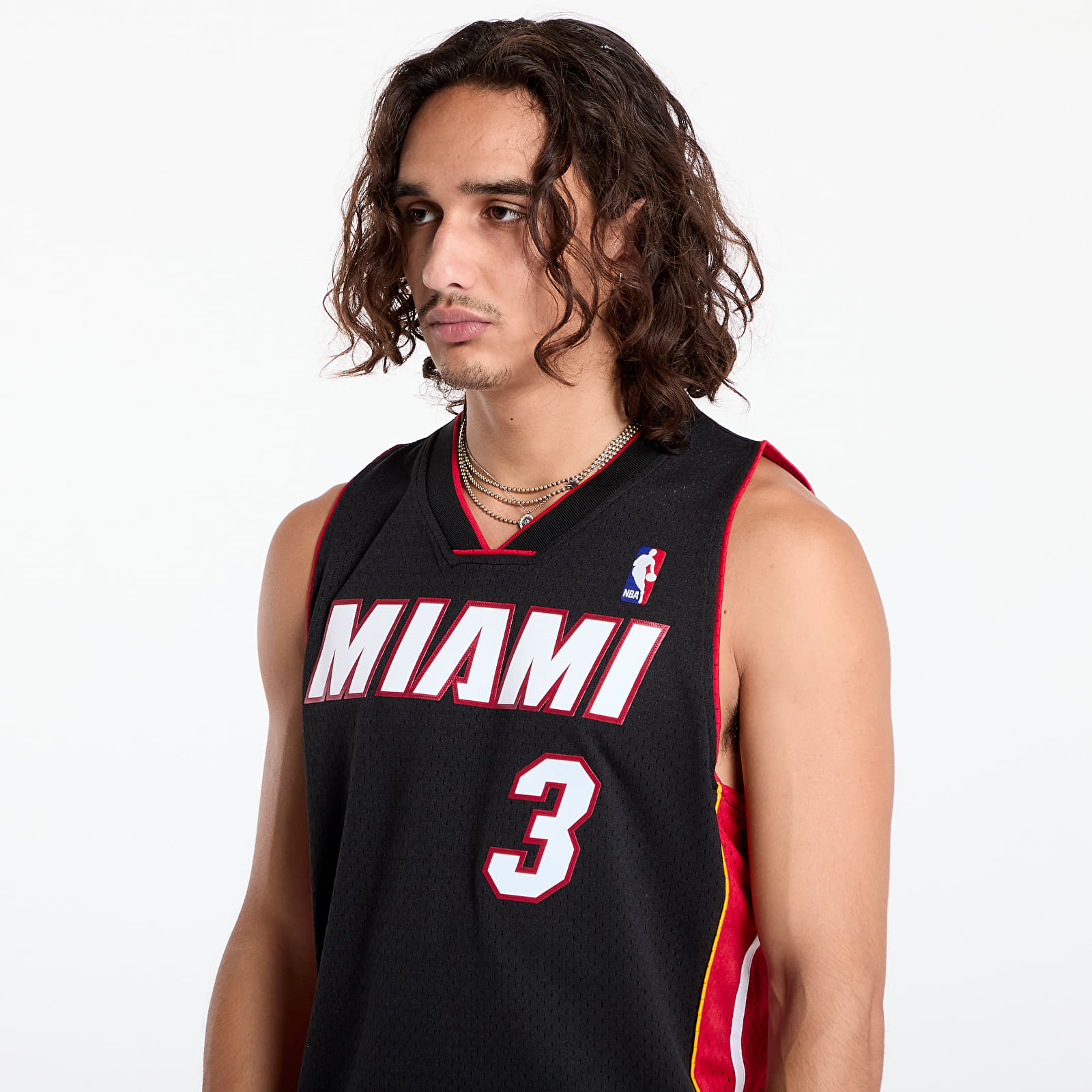 Dresy Mitchell & Ness Miami Heat 3 Dwayne Wade Swingman Jersey Black