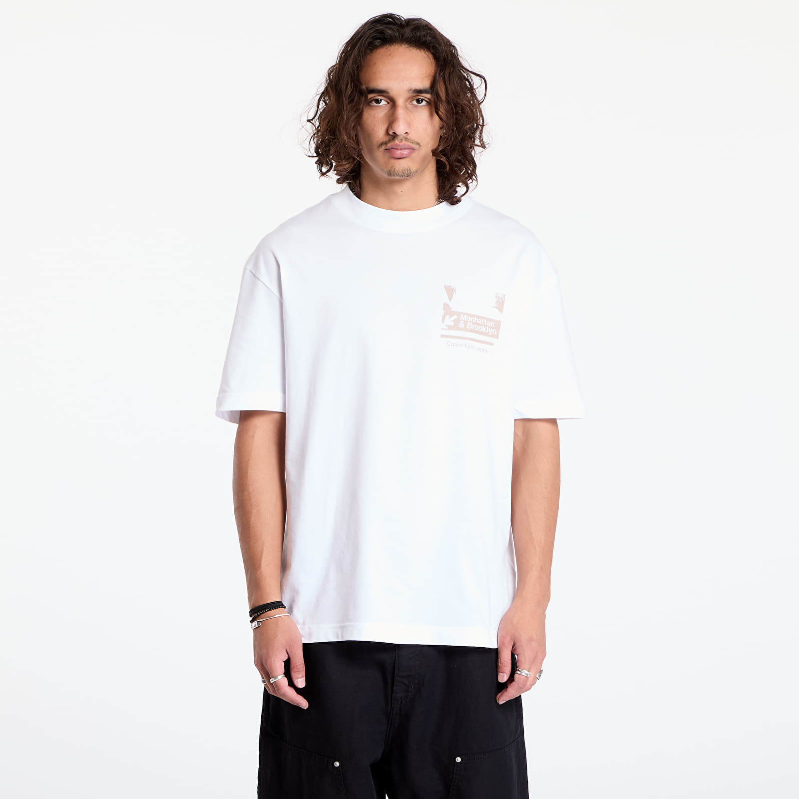Pólók Calvin Klein Jeans Subway Sign Tee White