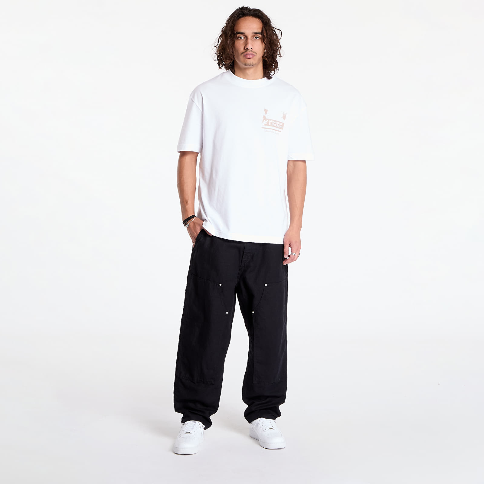 Pólók Calvin Klein Jeans Subway Sign Tee White