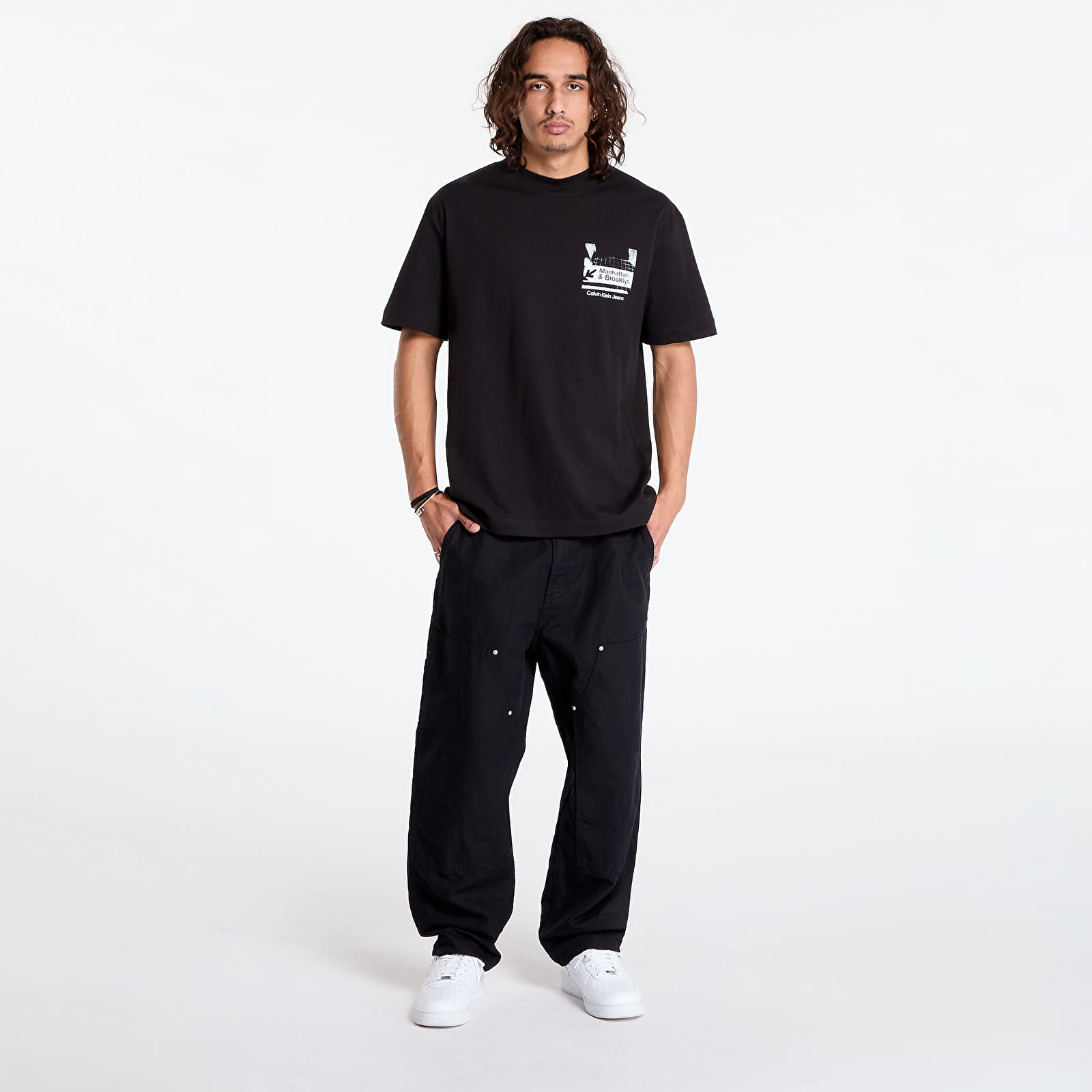Pólók Calvin Klein Jeans Subway Sign Tee Black