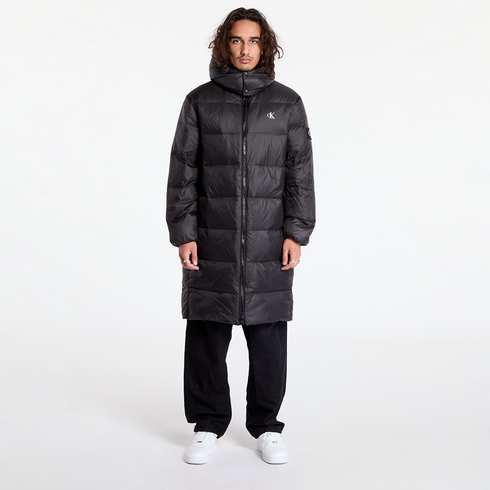 Parka kabát Calvin Klein Jeans Essentials Down Long Jacket Black
