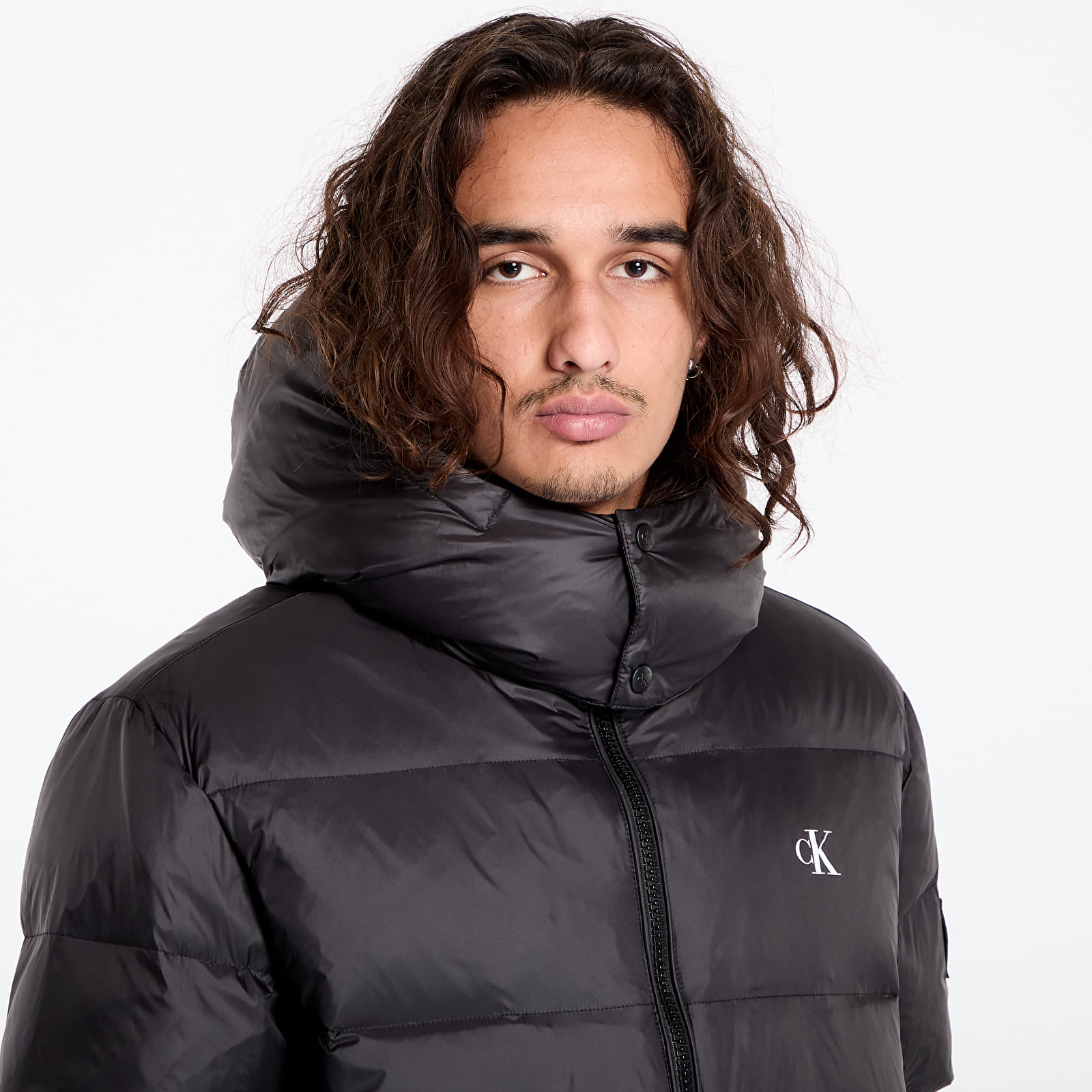Parka kabát Calvin Klein Jeans Essentials Down Long Jacket Black