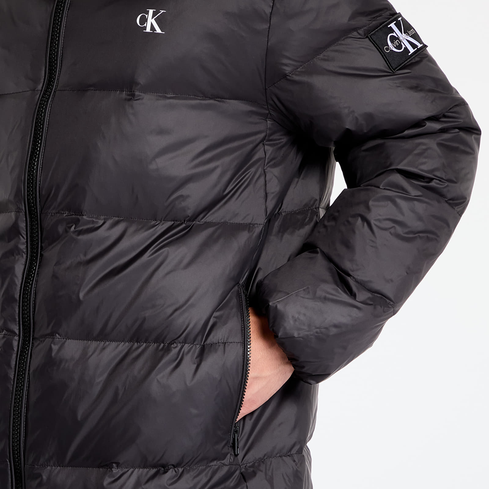 Parka kabát Calvin Klein Jeans Essentials Down Long Jacket Black