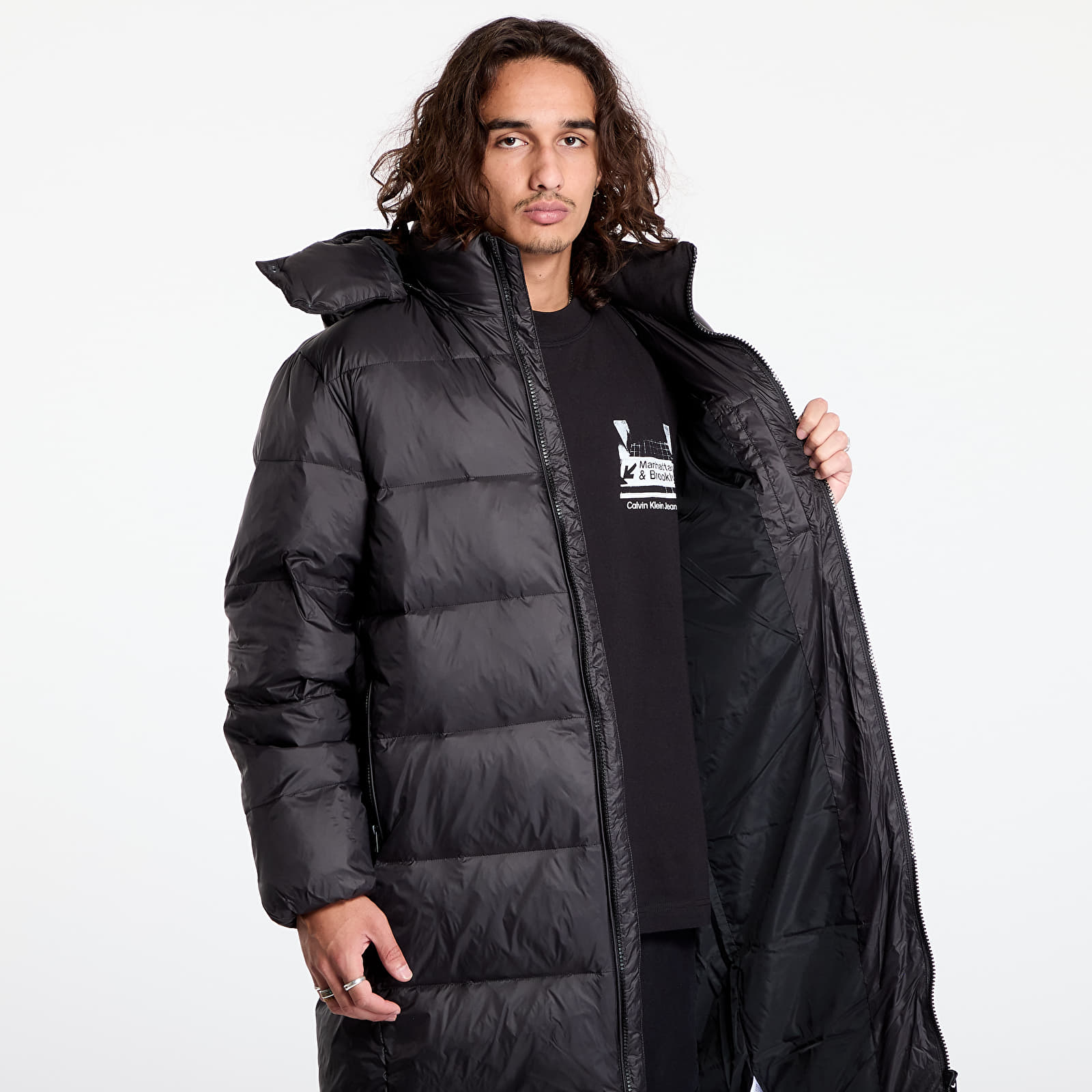 Geci parka Calvin Klein Jeans Essentials Down Long Jacket Black