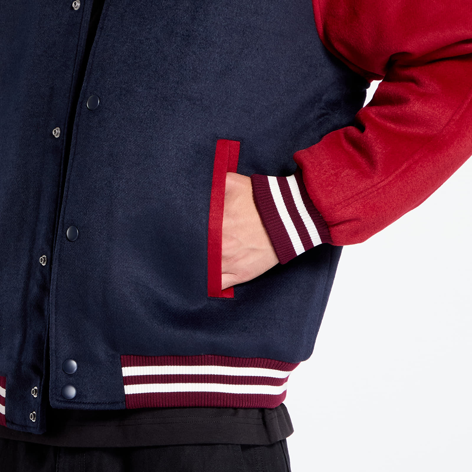 Bomber Jackets Tommy Jeans Wool Blend Crest Bomber Dark Night Navy/ Regatta Red
