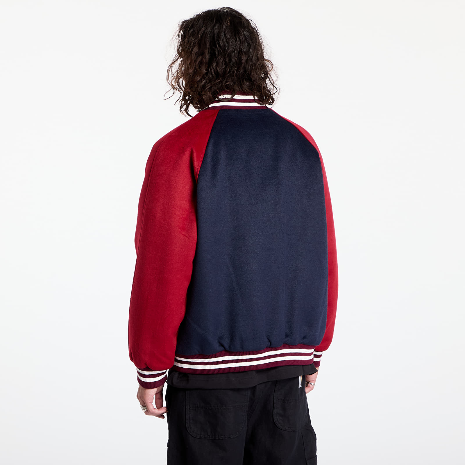 Bomber Jackets Tommy Jeans Wool Blend Crest Bomber Dark Night Navy/ Regatta Red