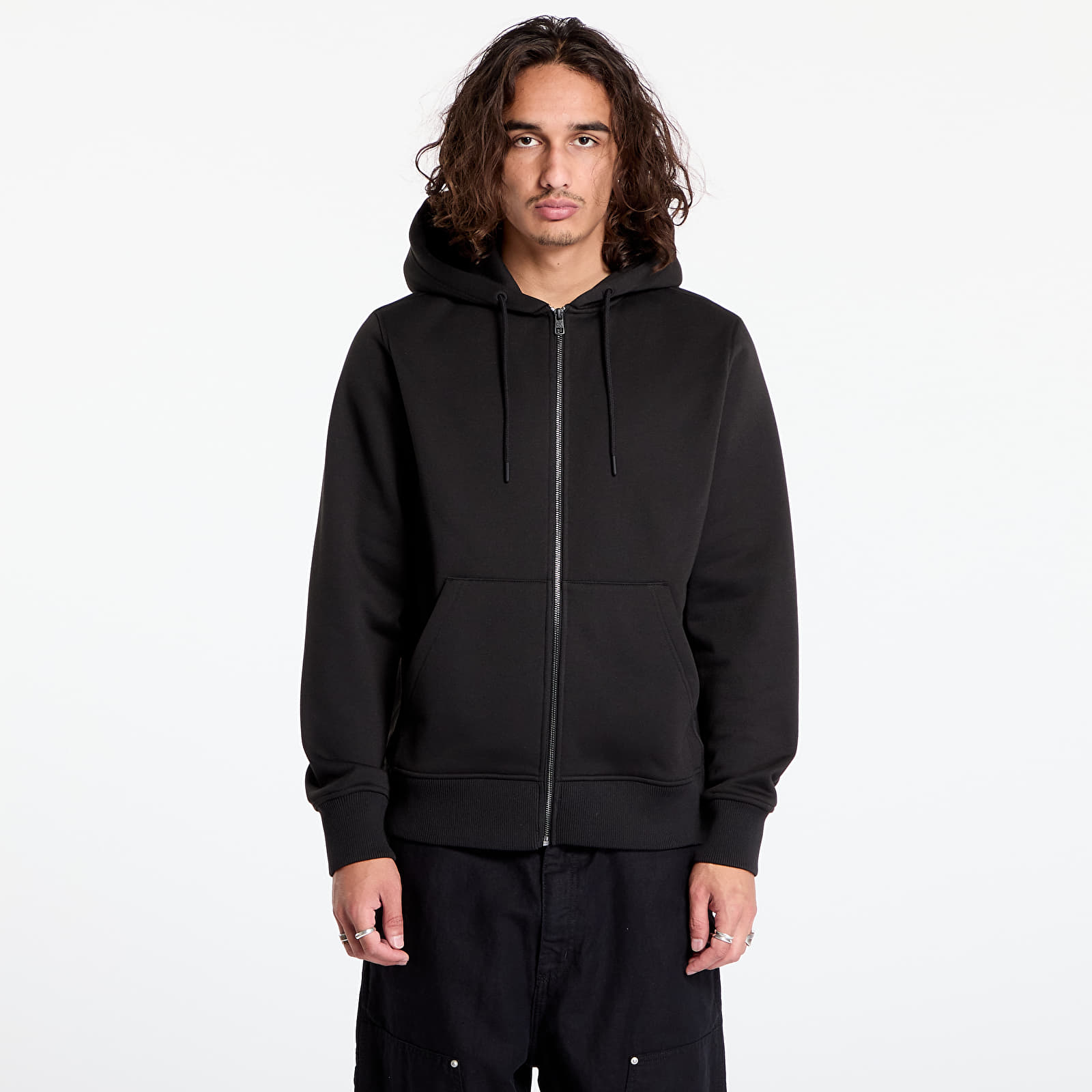 Mikiny Calvin Klein Jeans Logo Tape Zip Through Black