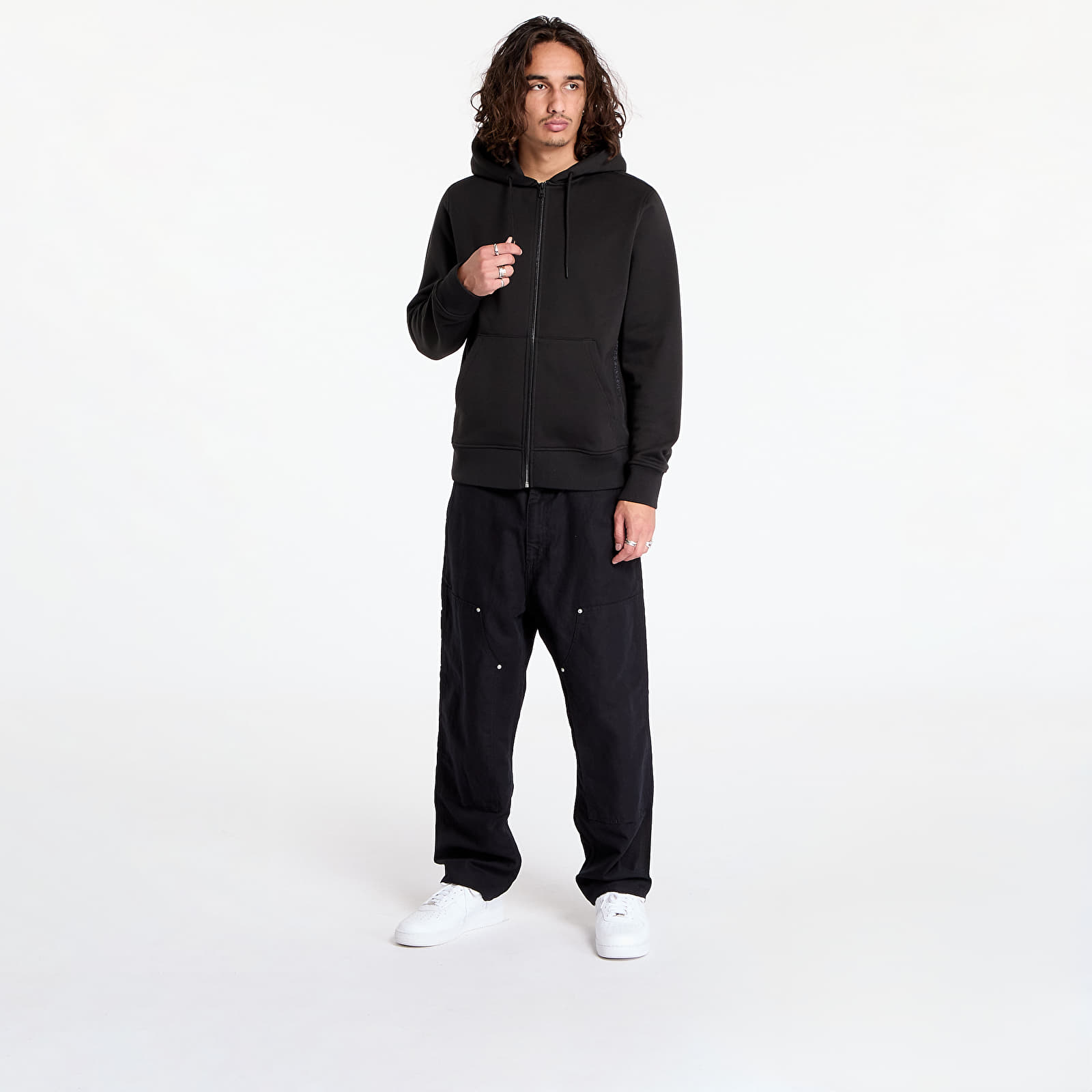 Mikiny Calvin Klein Jeans Logo Tape Zip Through Black