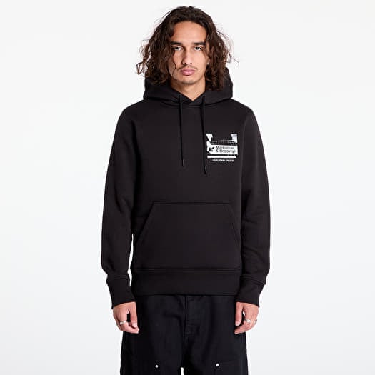 Mikina Calvin Klein Jeans Subway Sign Hoodie Black