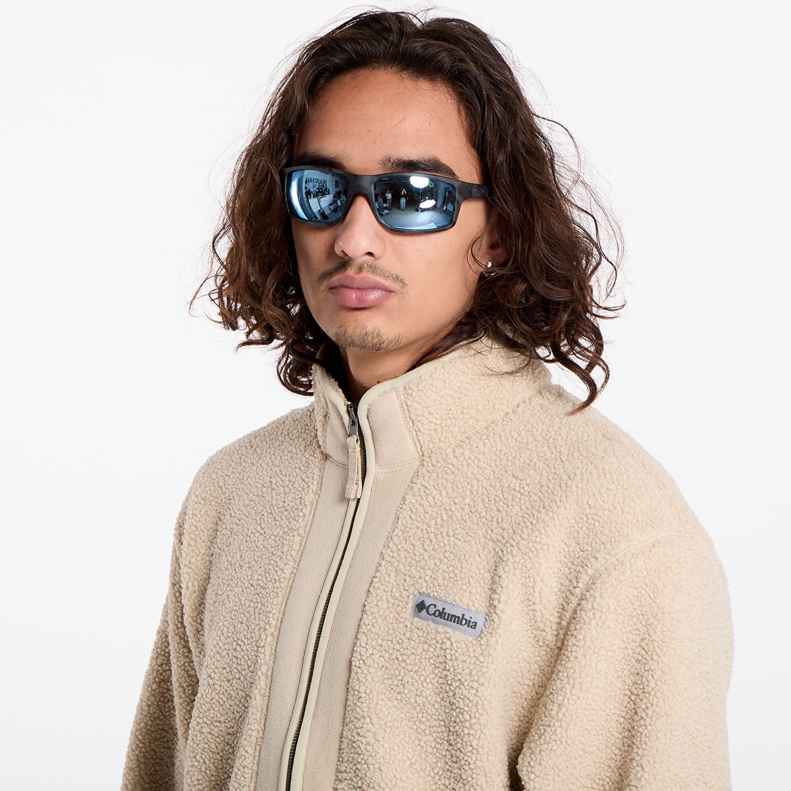 Férfi kapucnis pulcsik Columbia Black Mesa™ Boucle Fleece Ancient Fossil