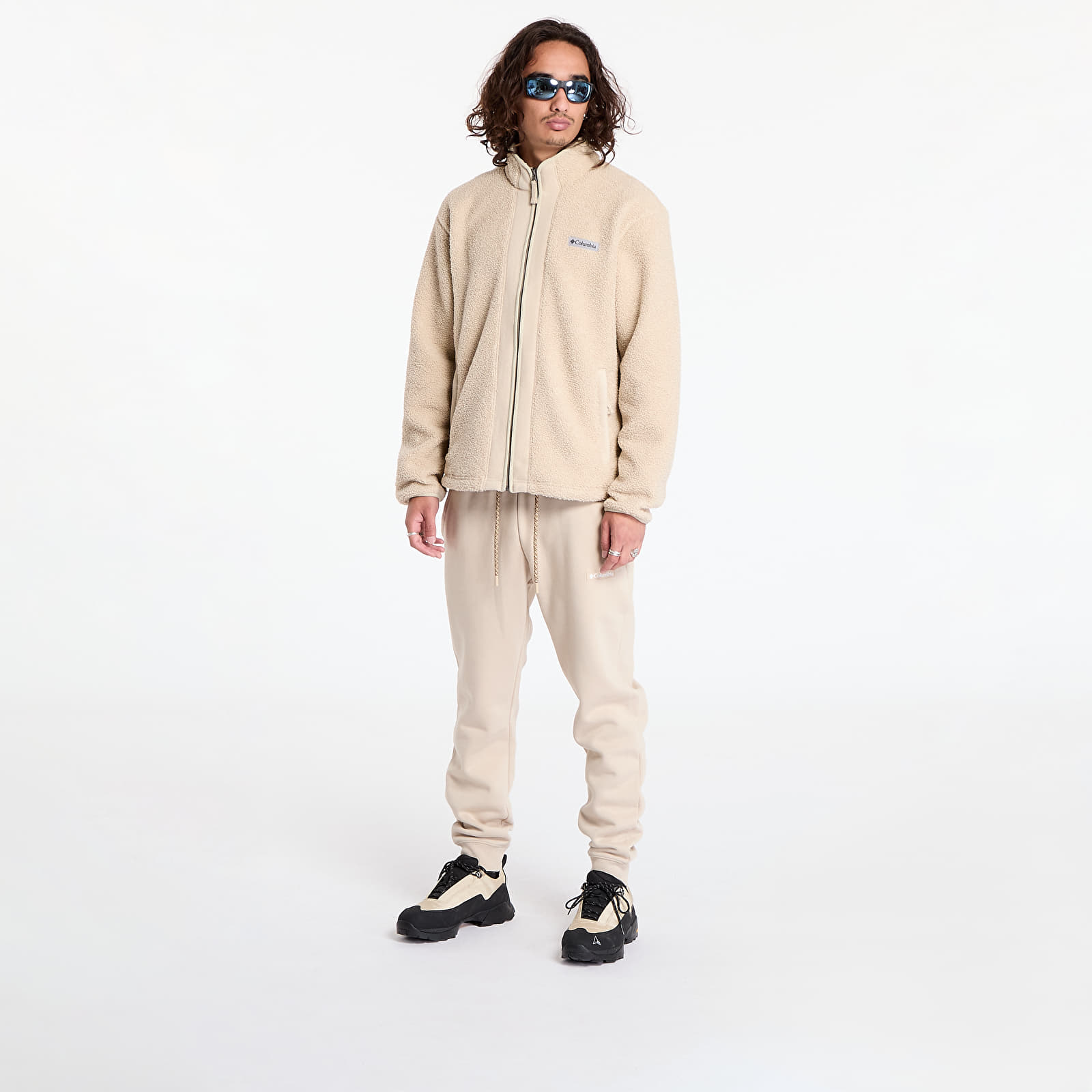 Férfi kapucnis pulcsik Columbia Black Mesa™ Boucle Fleece Ancient Fossil