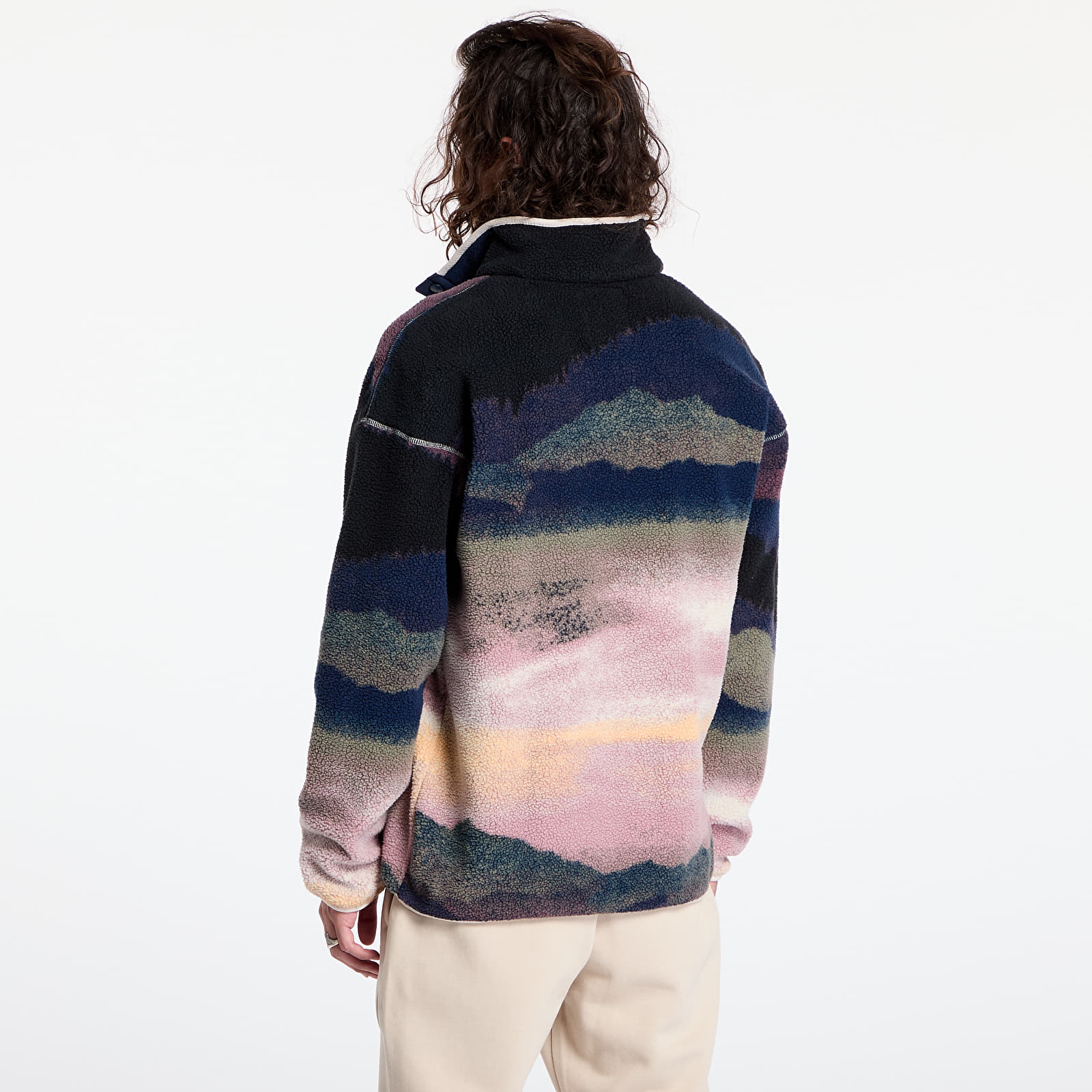 Férfi kapucnis pulcsik Columbia Helvetia™ II Printed Half Snap Fleece Collegiate Navy