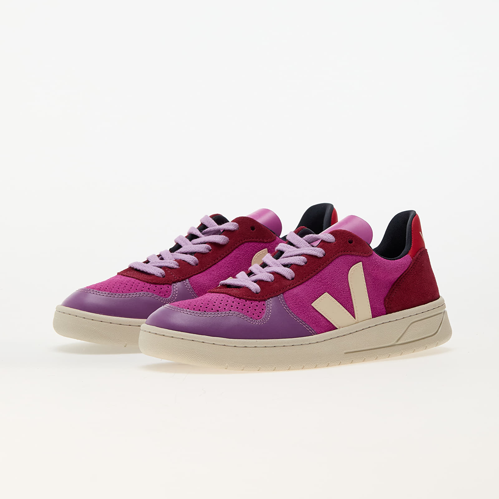 Női cipők Veja W V-10 Suede Multico-Ultraviolet/ Calcaire