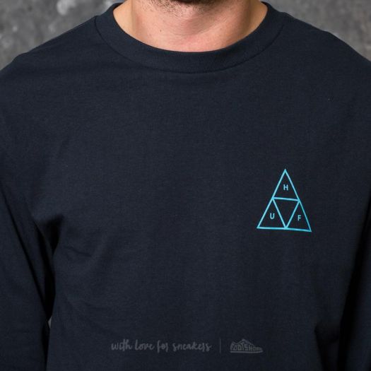 T-shirts HUF Multi Triple Triangle Longsleeve Tee Navy Footshop