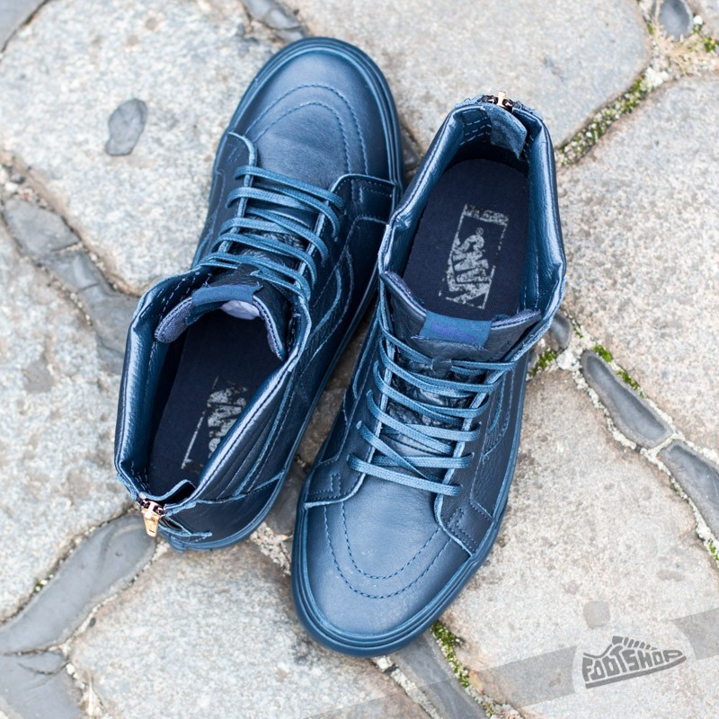 Men's shoes Vans SK8-HI Zip CA (Boot Leather) Dress Blues (VXH9EOW NF4)