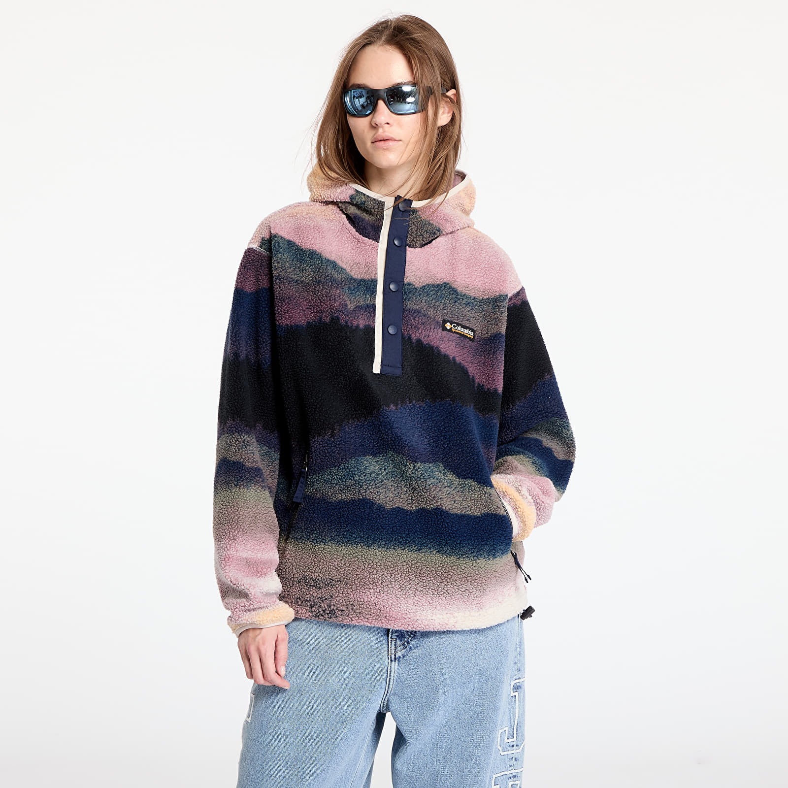 Dámské mikiny Columbia Helvetia™ II Printed Hoodie Collegiate Navy