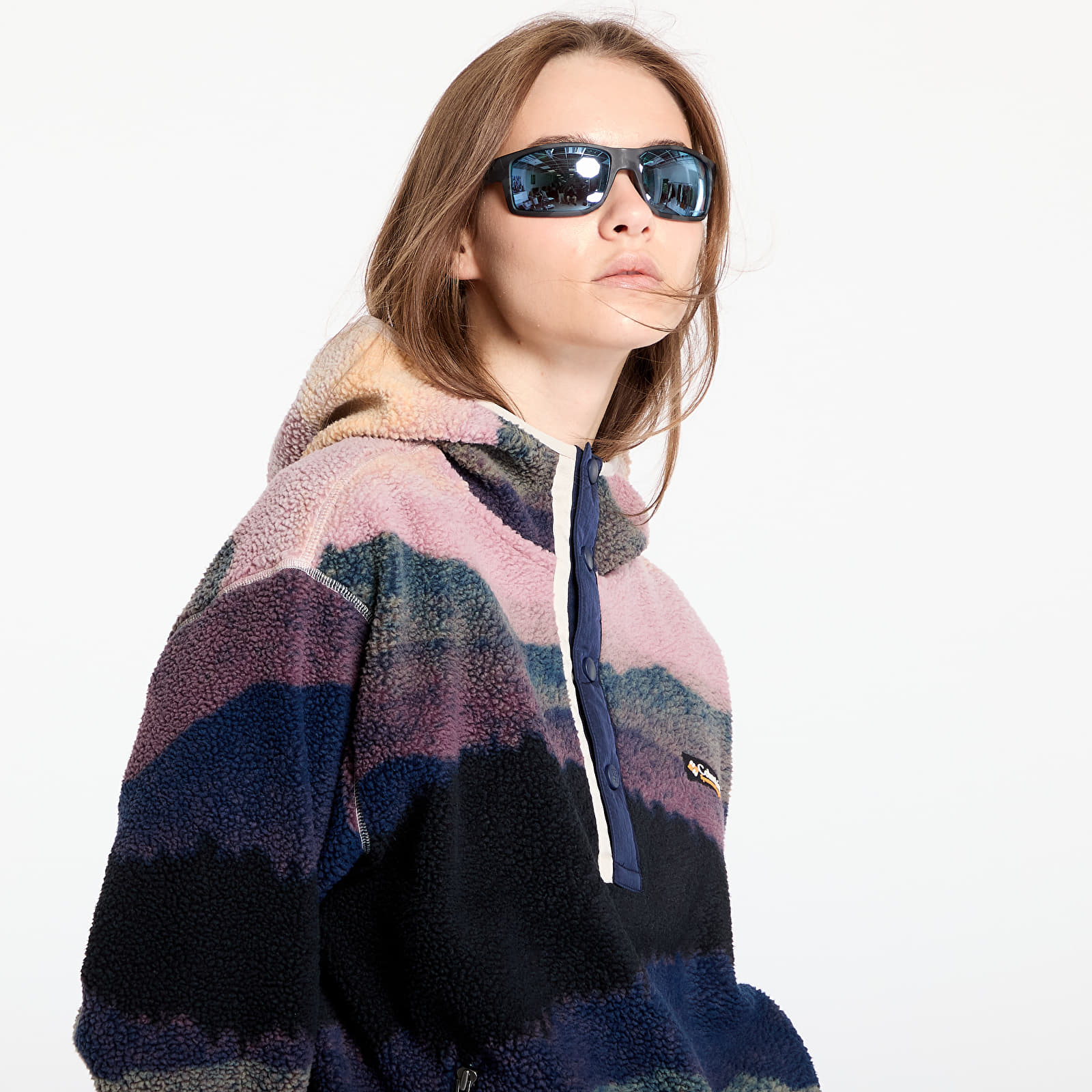 Dámské mikiny Columbia Helvetia™ II Printed Hoodie Collegiate Navy