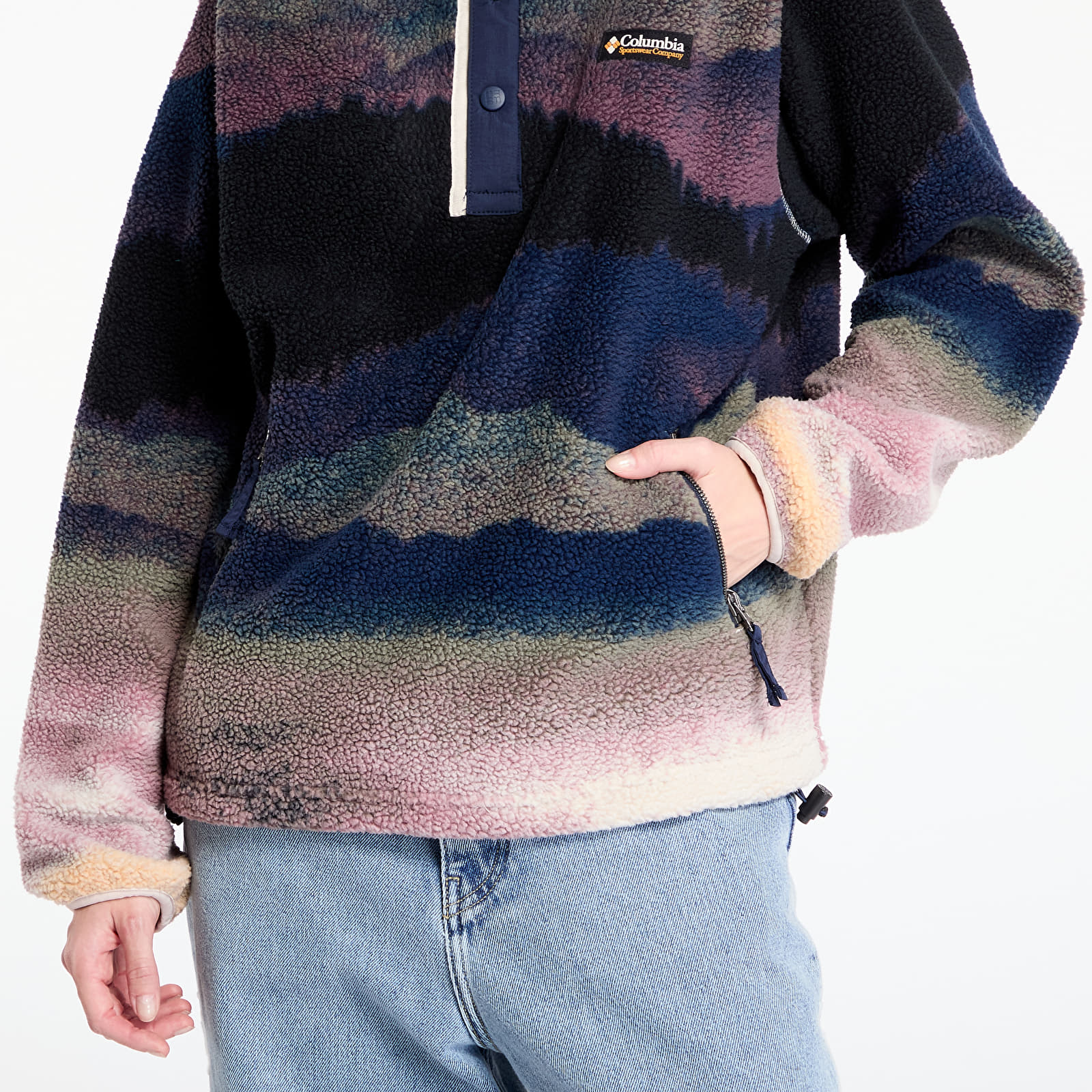 Dámské mikiny Columbia Helvetia™ II Printed Hoodie Collegiate Navy