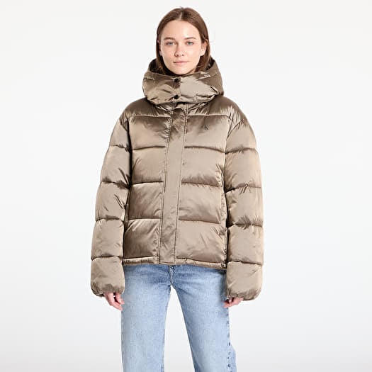 Jackets Calvin Klein Jeans Shiny Satin Puffer Jacket Brindle