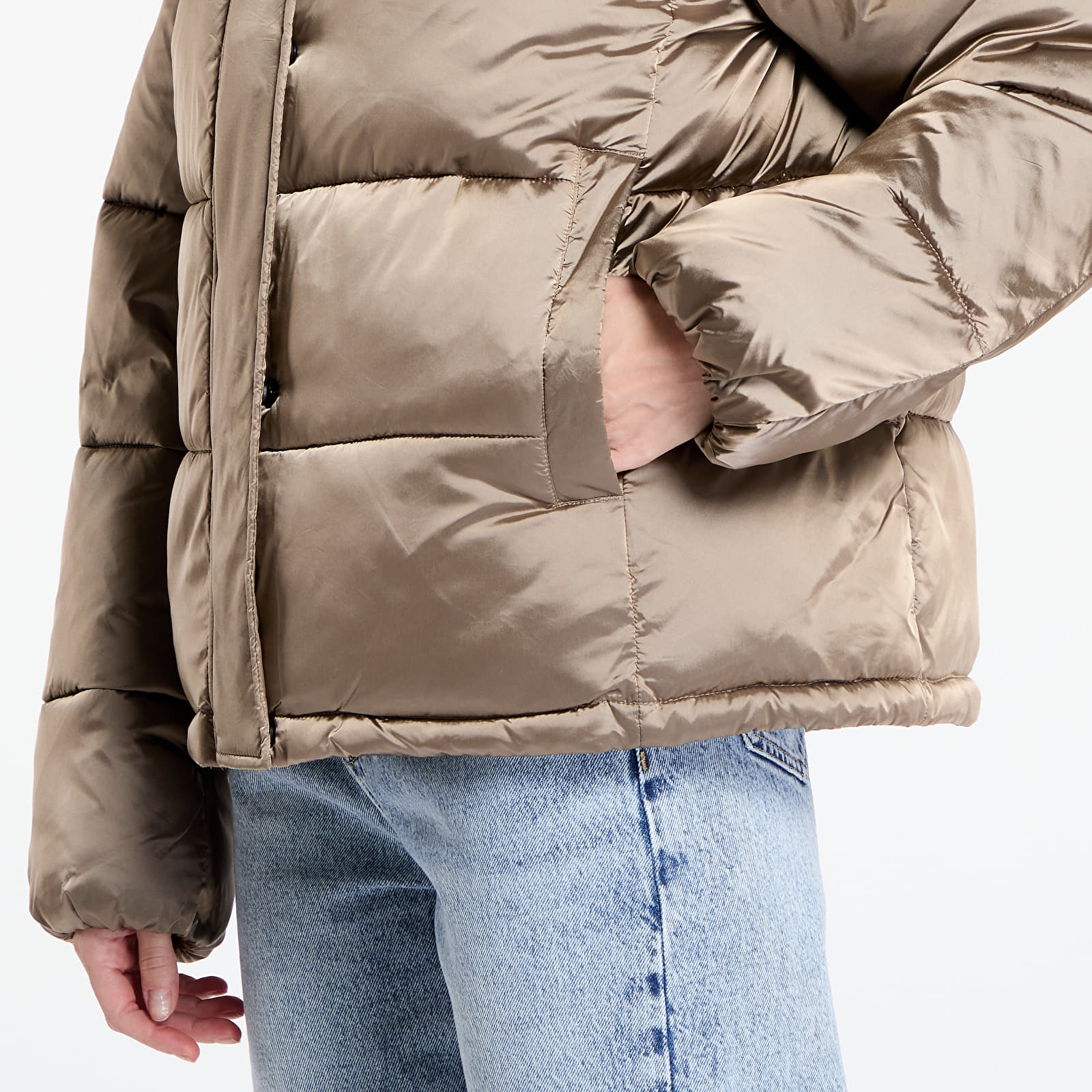 Jackets Calvin Klein Jeans Shiny Satin Puffer Jacket Brindle