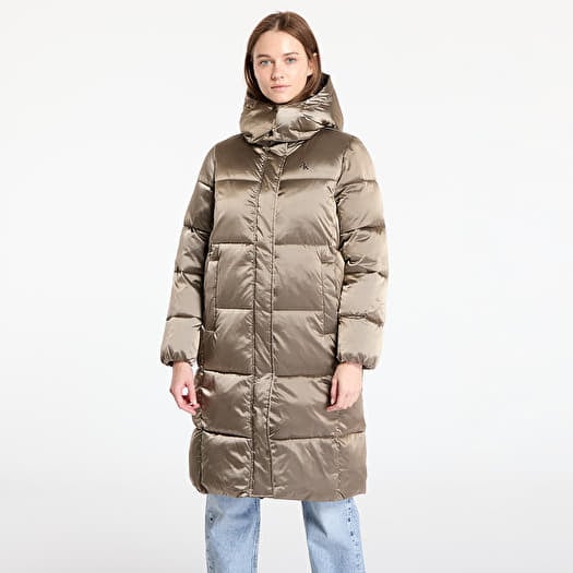 Calvin Klein Jeans Shiny Satin Puffer Coat Brindle