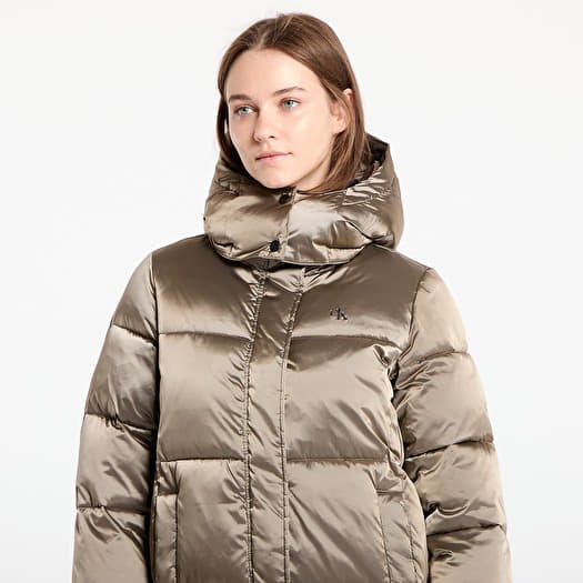 Jacken Calvin Klein Jeans Shiny Satin Puffer Coat Brindle Footshop