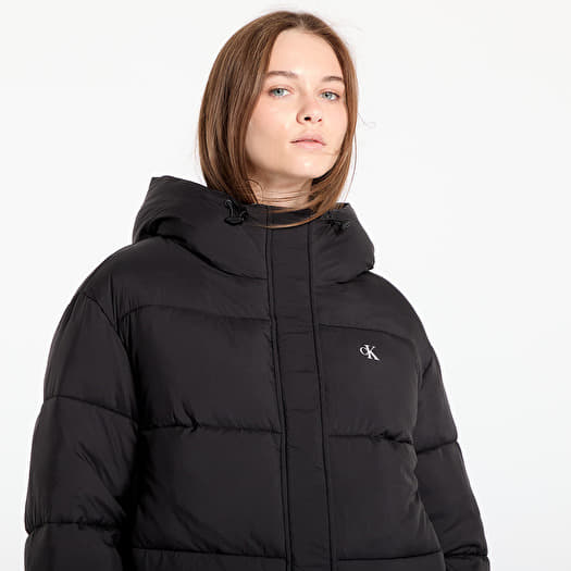 Jackets Calvin Klein Jeans Logo Short Hooded Puffer Jacket Black Footshop