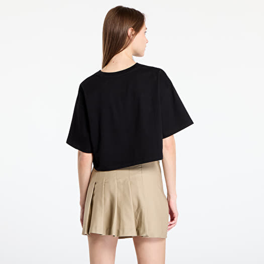 Women's T-shirts Vans Swan SS Relax Crop Black (VN000HHFBLK1