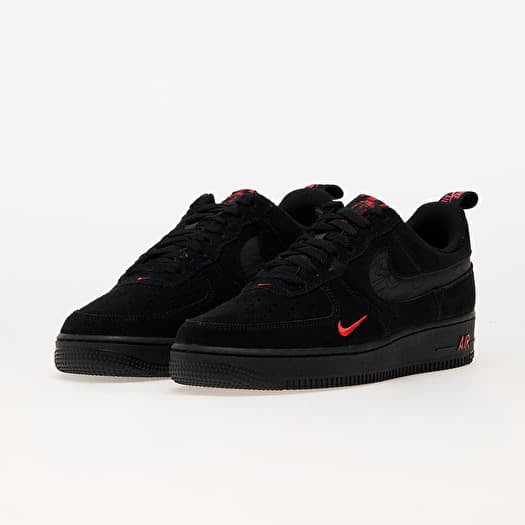 Nike Air Force 1 07 LV8 Black Black Lt Crimson Footshop