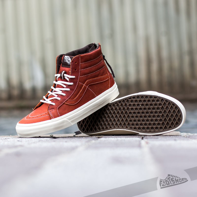 Pánské tenisky a boty Vans SK8-HI Zip CA (Boot Leather) Henna
