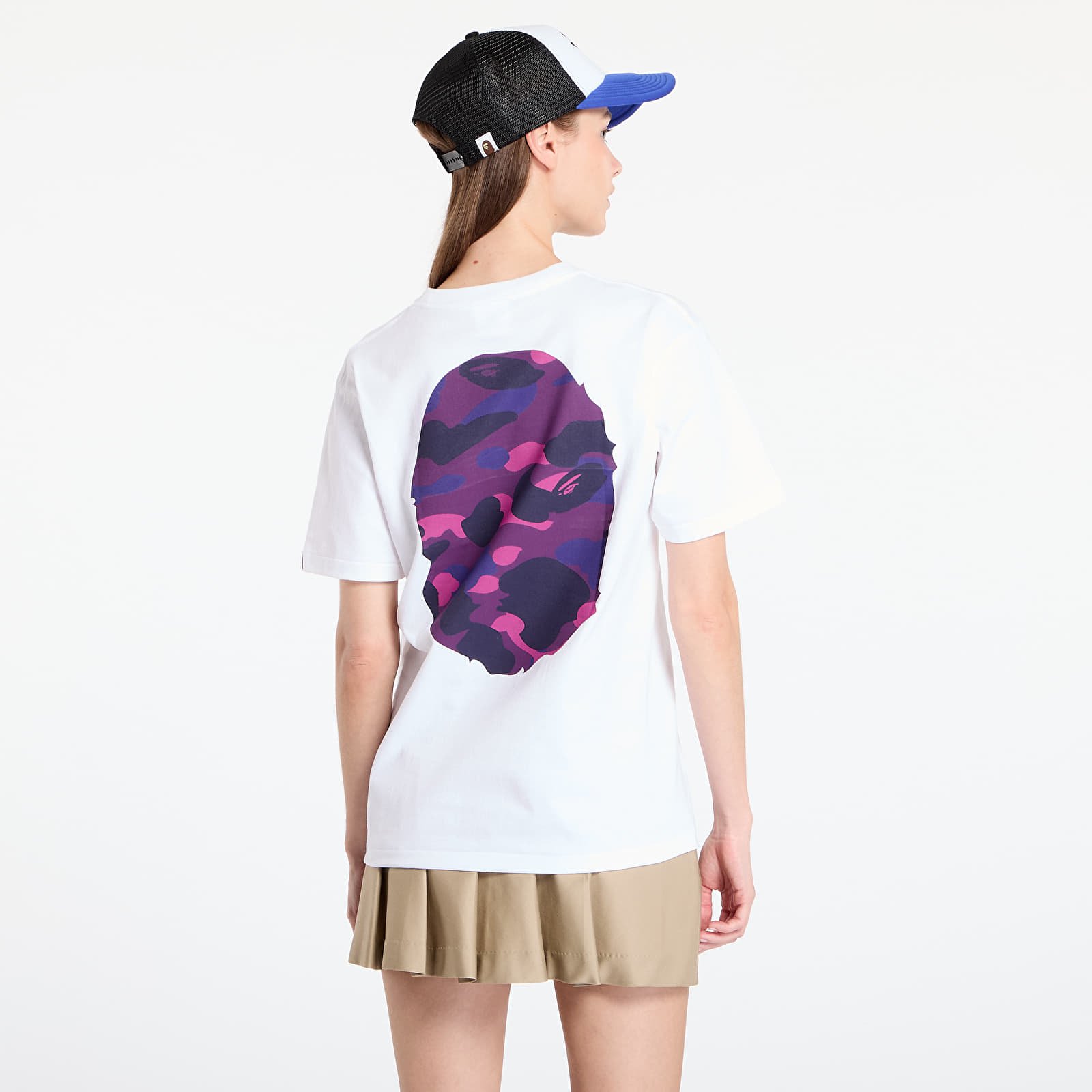 Majice T-shirt A BATHING APE Color Camo Big Ape Head Tee White/ Purple
