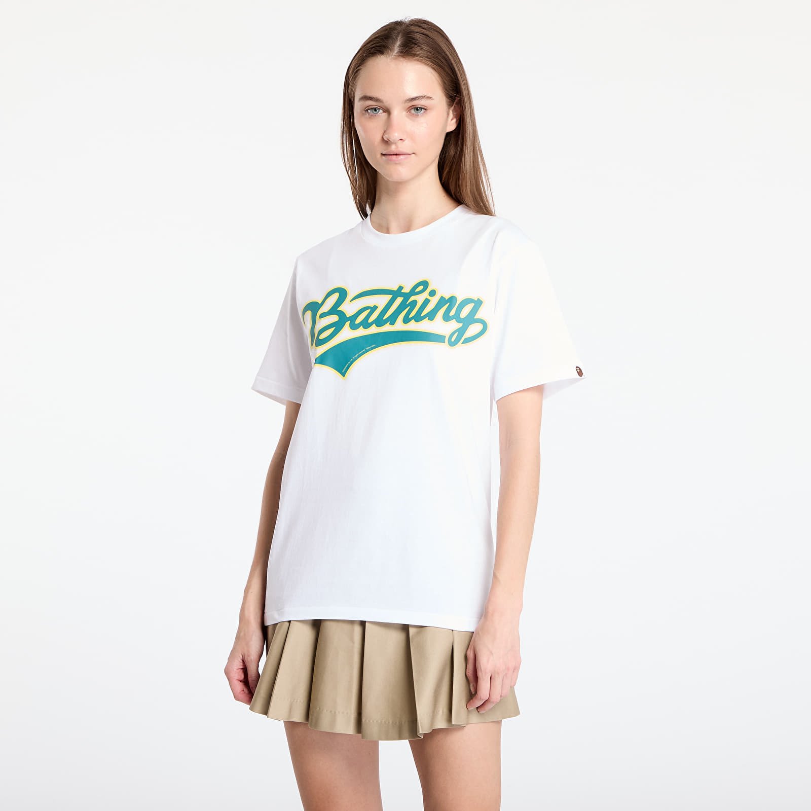 Tričká A BATHING APE Varsity Baseball Logo Tee White