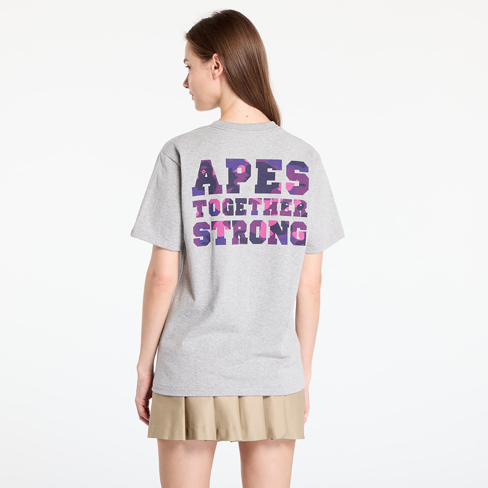 Pólók A BATHING APE Color Camo College Ats Tee Gray