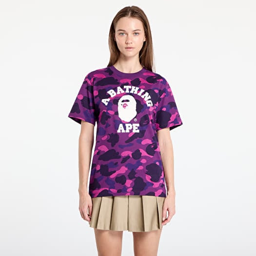 Tričko A BATHING APE Color Camo College Tee Purple