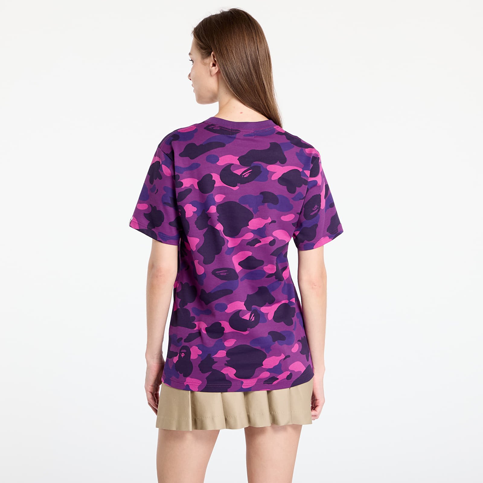 T-Shirts A BATHING APE Color Camo College Tee Purple