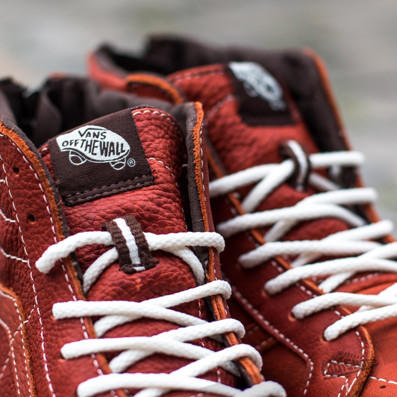 Pánské tenisky a boty Vans SK8-HI Zip CA (Boot Leather) Henna