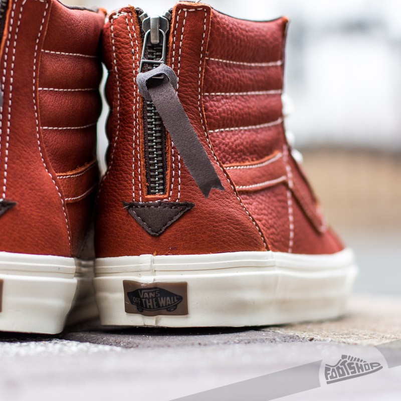 Pánské tenisky a boty Vans SK8-HI Zip CA (Boot Leather) Henna