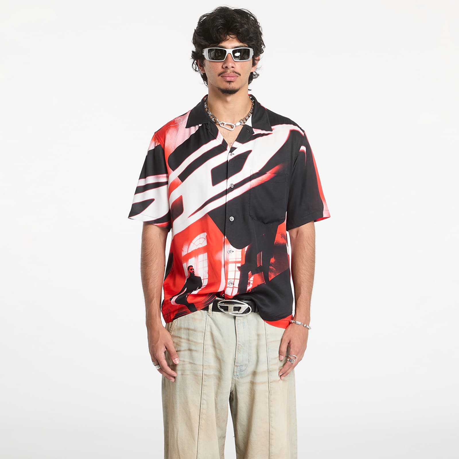 Férfi ingek Diesel Bmowt-Adrian Shirt Black
