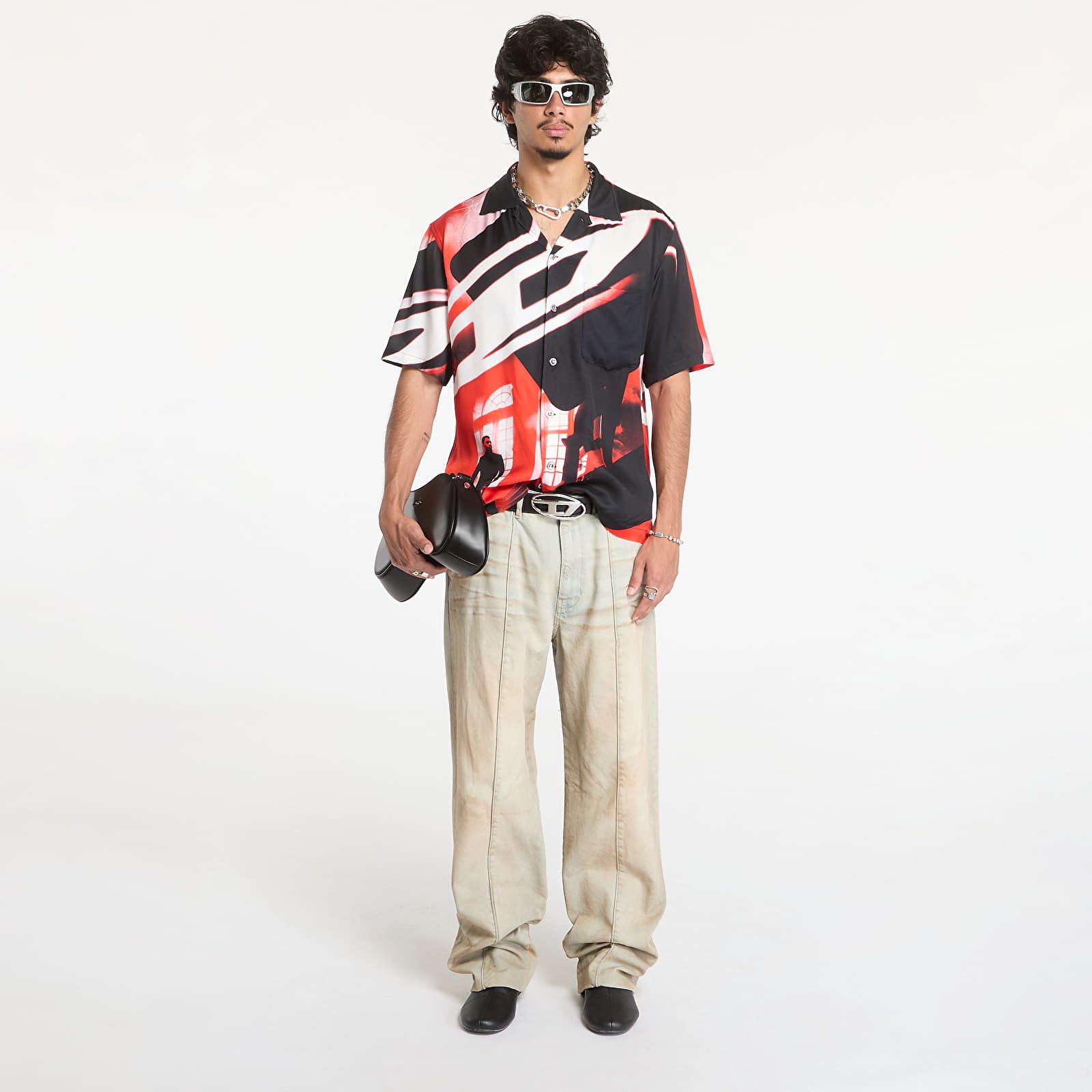 Férfi ingek Diesel Bmowt-Adrian Shirt Black