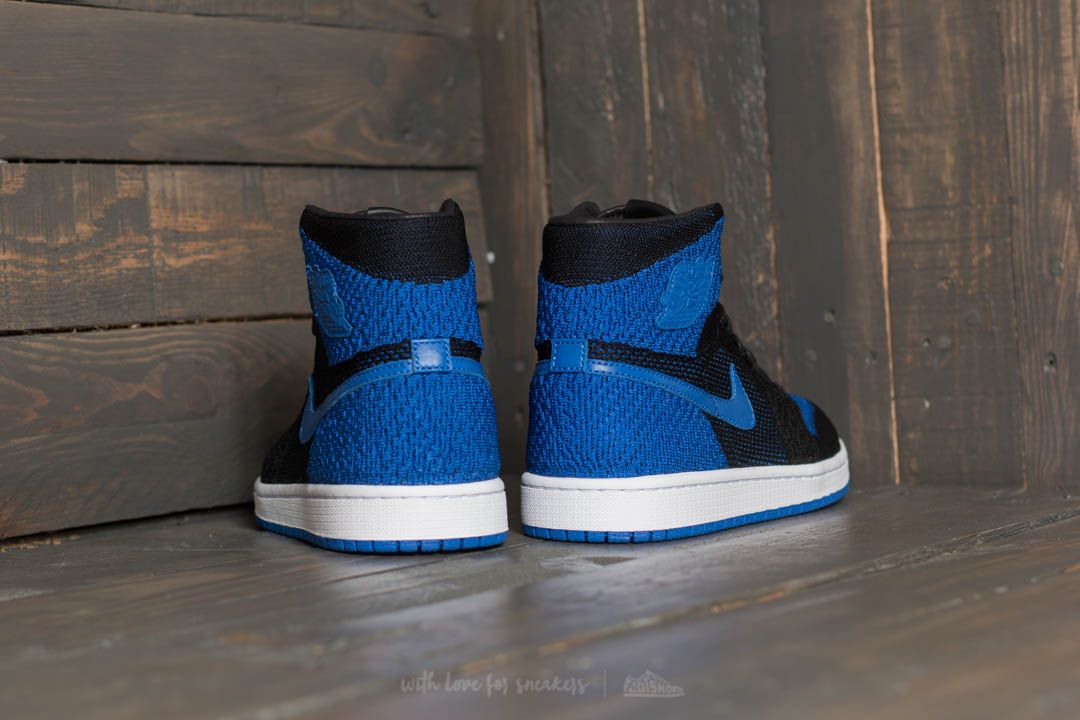 Men's shoes Air Jordan 1 Retro Hi Flyknit Black/ Game Royal-White
