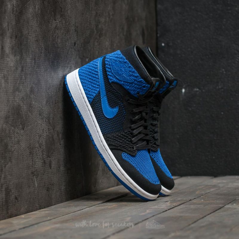 Air Jordan 1 Retro Hi Flyknit BG Black/ Game Royal-White | Footshop