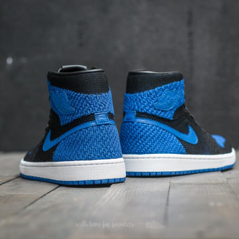 Air Jordan 1 Retro Hi Flyknit BG Black/ Game Royal-White | Footshop