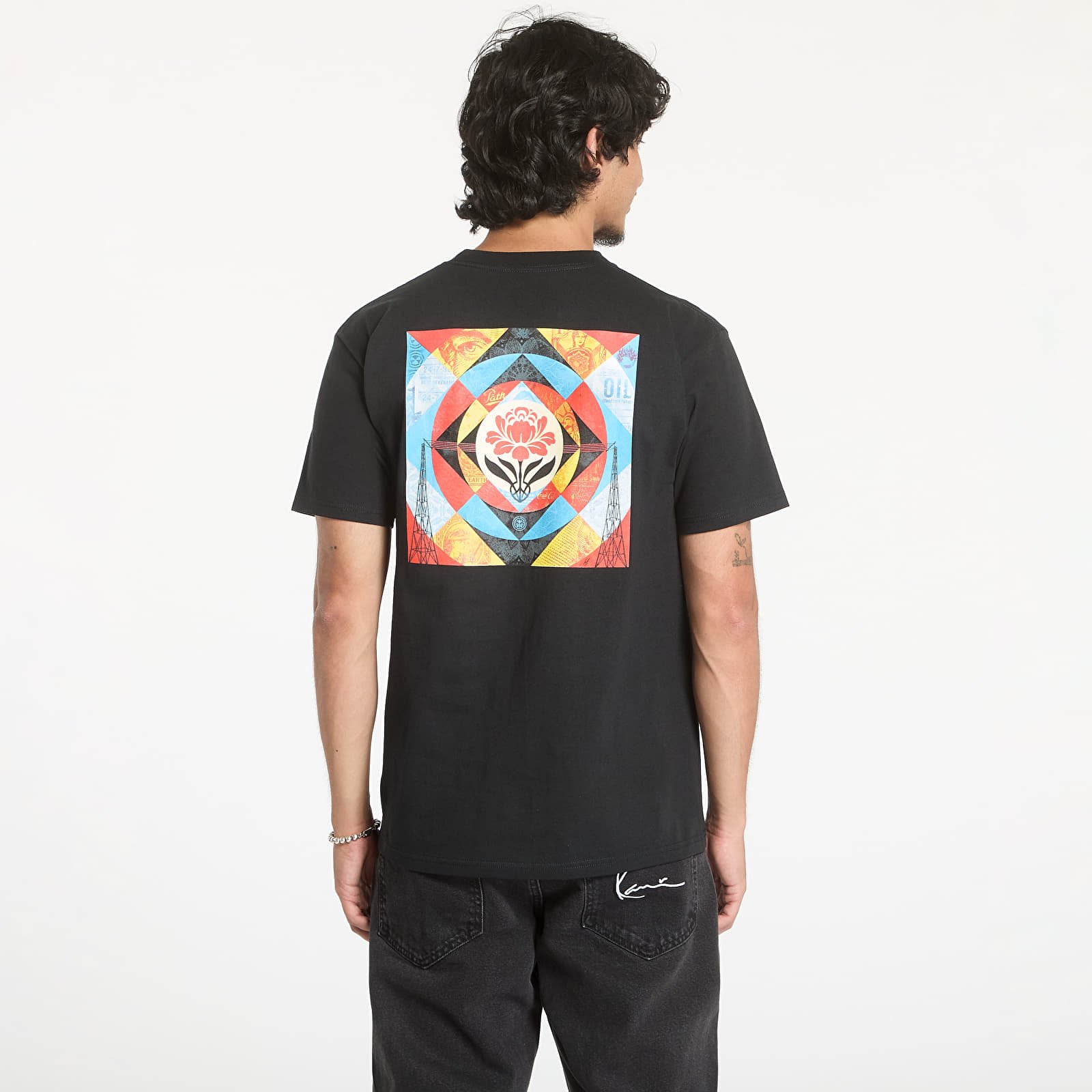 Men's T-shirts OBEY Geometric Power Canvas Black