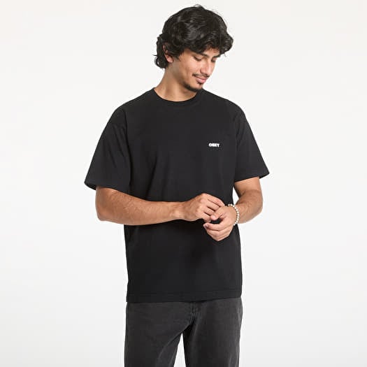 Camisetas de hombre OBEY Bold Icon Heavyweight Tee Jet Black Footshop