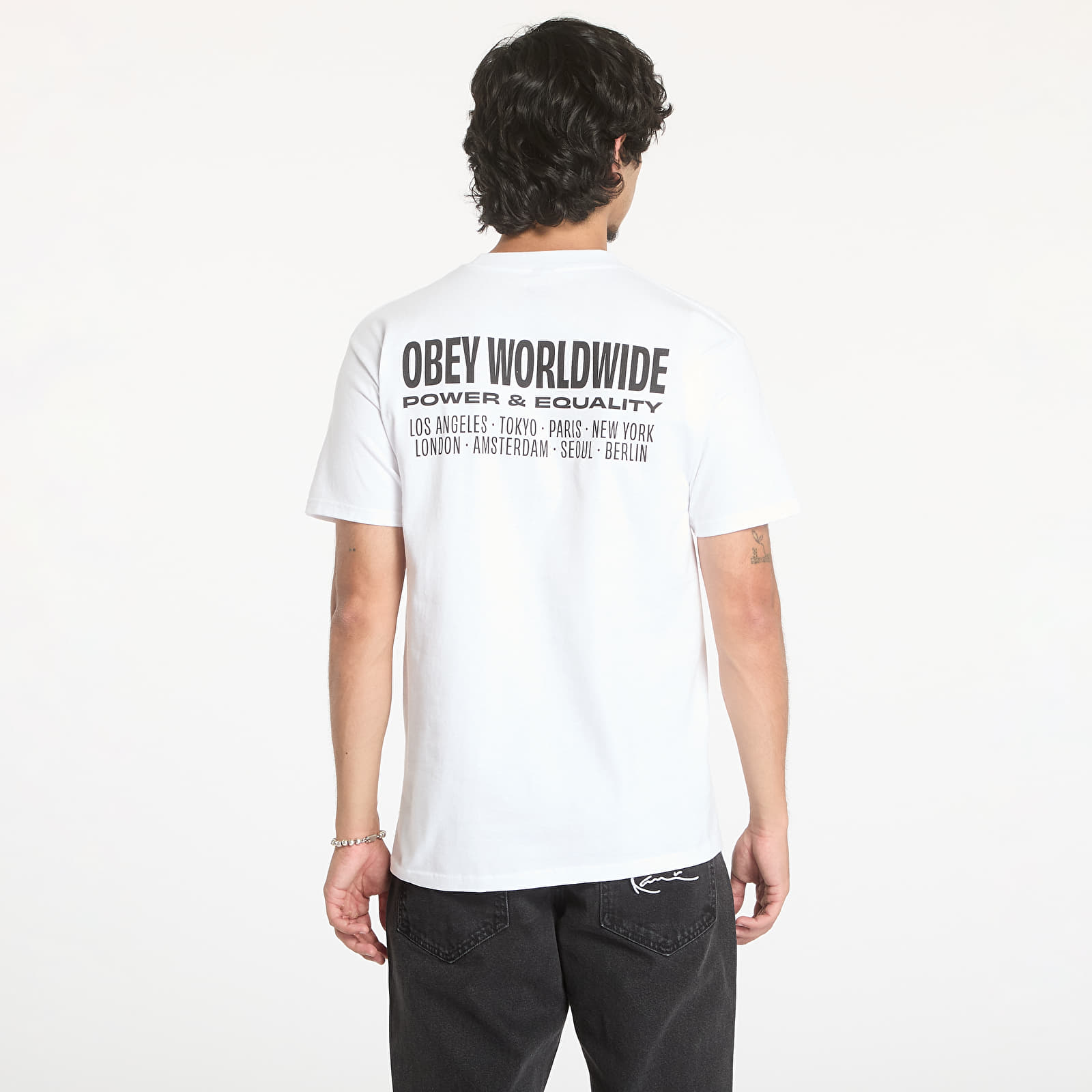 Moške majice  OBEY Worldwide Power & Equalit White