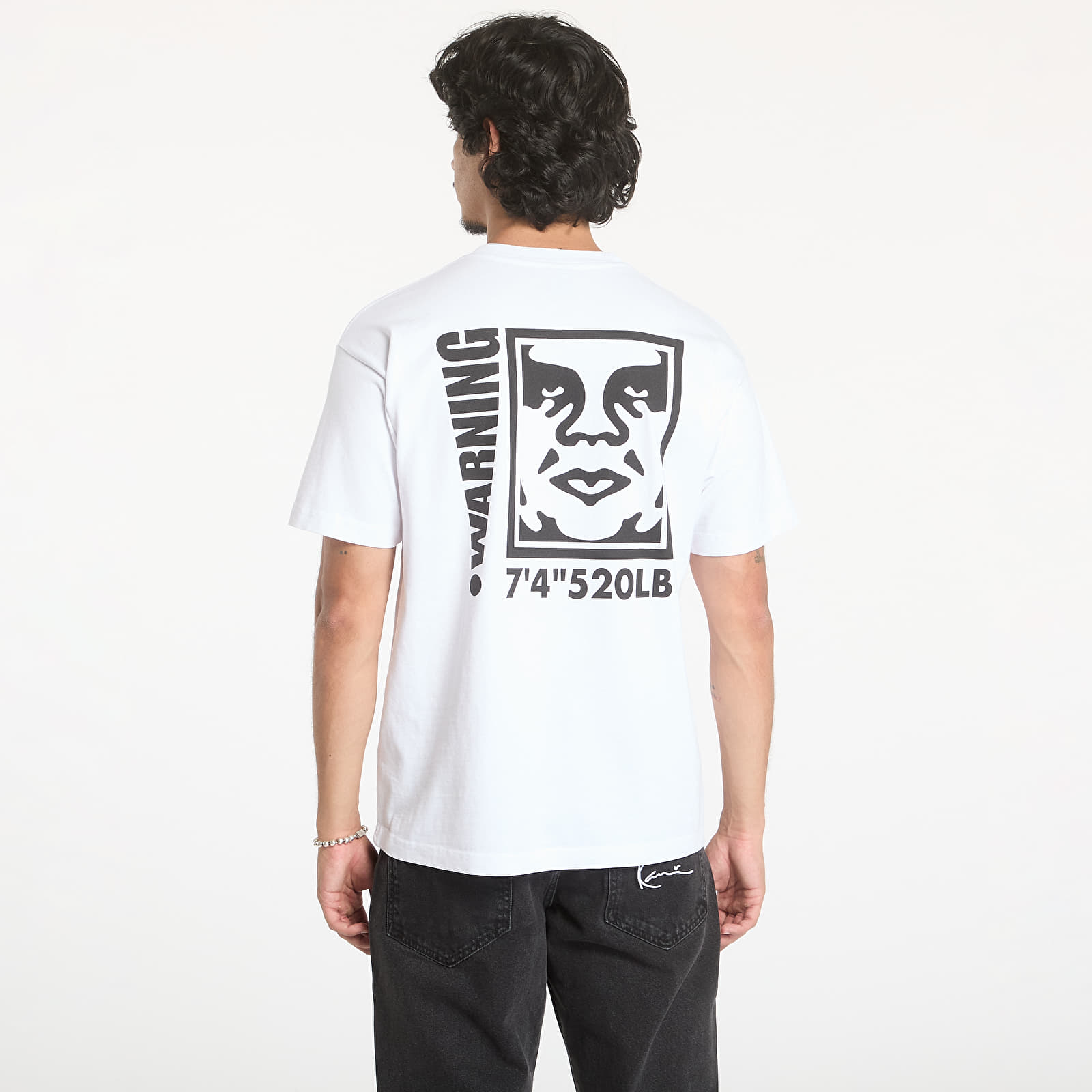 Pánske tričká OBEY Warning White